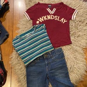 3 for $30 🎉featuring Route 66 jeans Ransom Girl tee and art class l/s M(7/8)